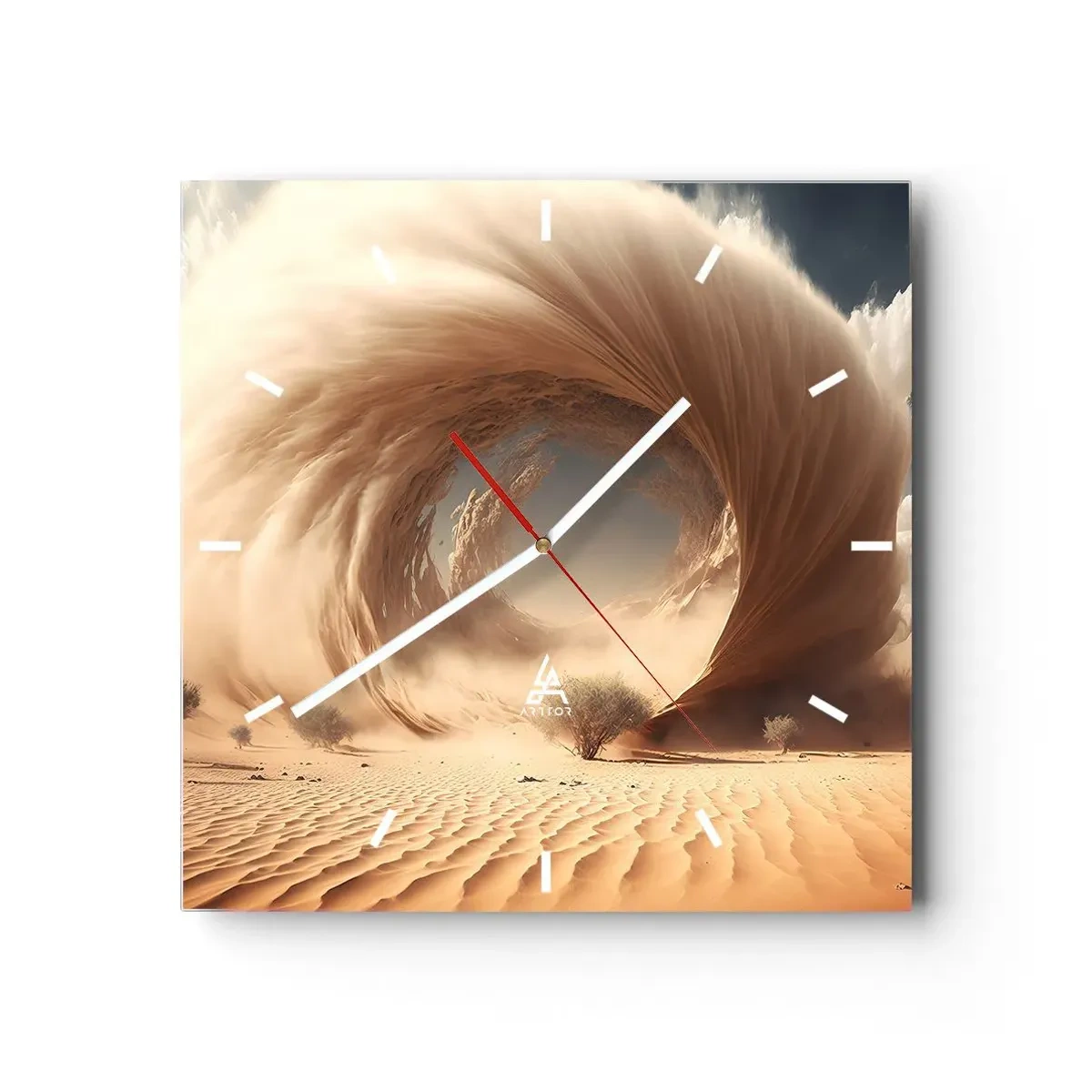 Wall clock - Clock on glass - Open Portal - 40x40 cm