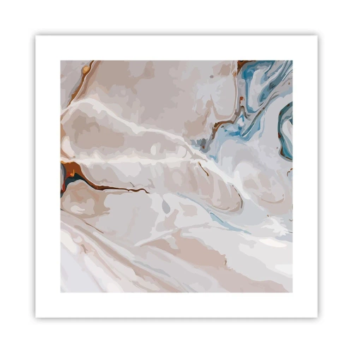 Poster - Blue Meanders under White - 40x40 cm