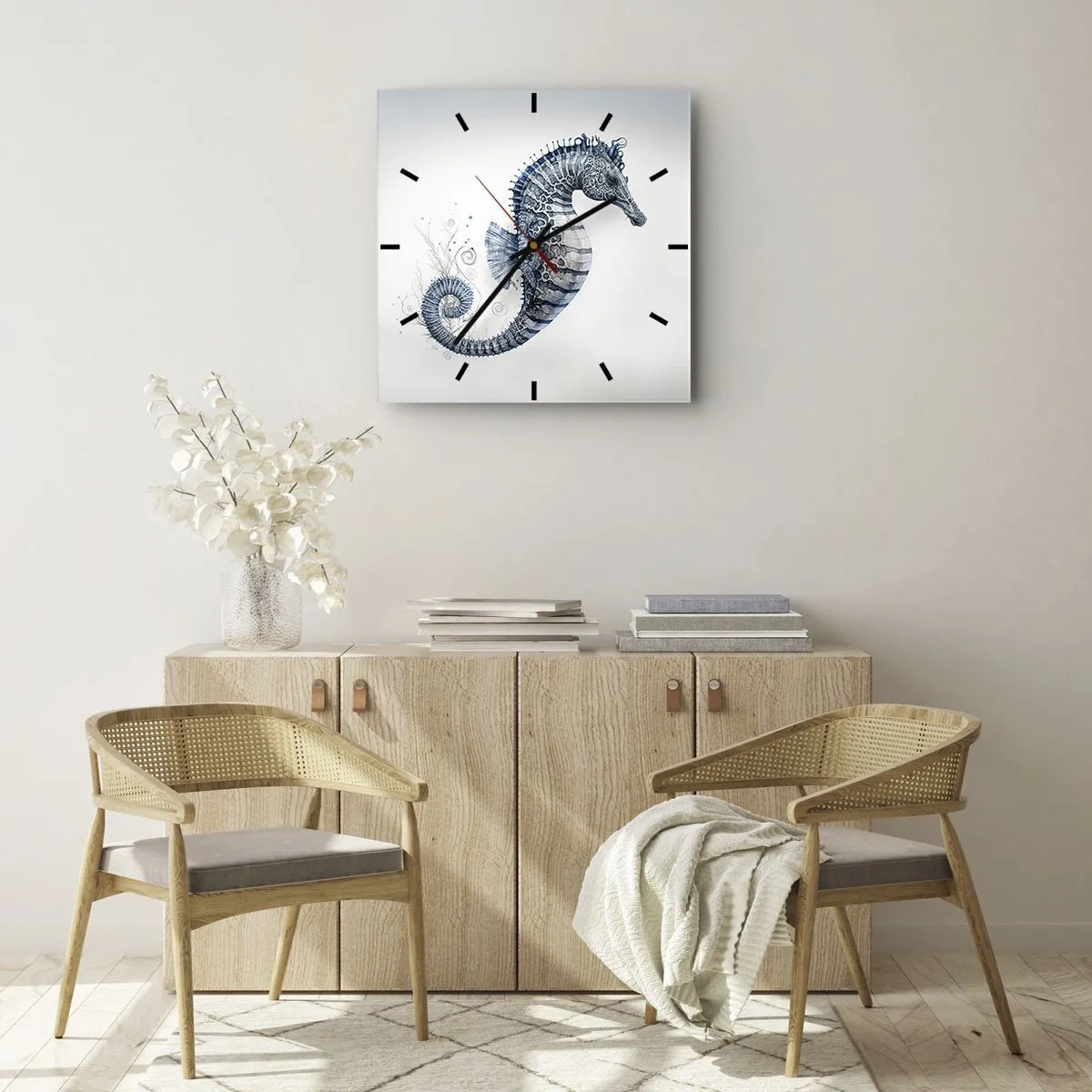 Wall clock - Clock on glass - Subtle Joke of Nature - 30x30 cm