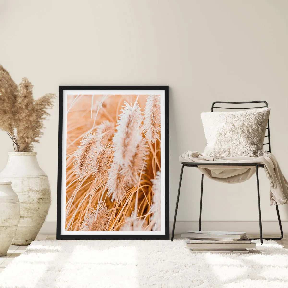 Poster in black frame - Golden Rustling of Grass - 30x40 cm