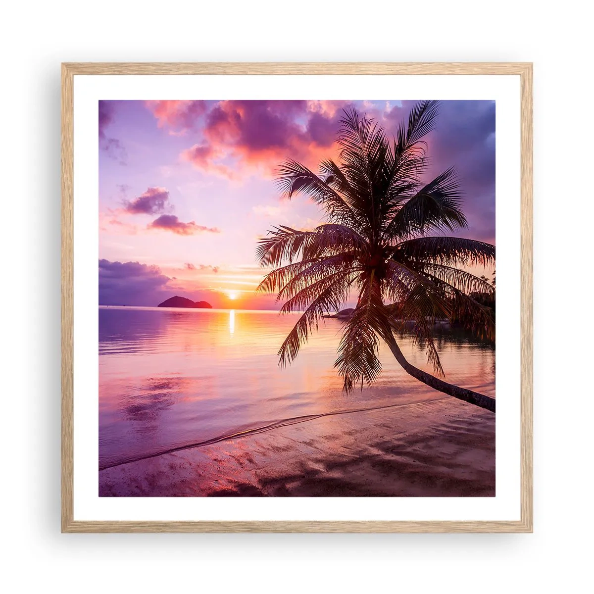 Poster in light oak frame - Bliss up to the Horizon - 60x60 cm