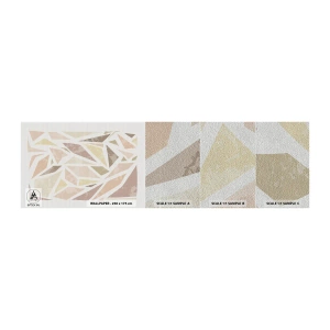 Photo Wallpaper Sample Premium Sand - Stained Glass Composition - Minimalism, Pastel, Boho - 100x30 cm