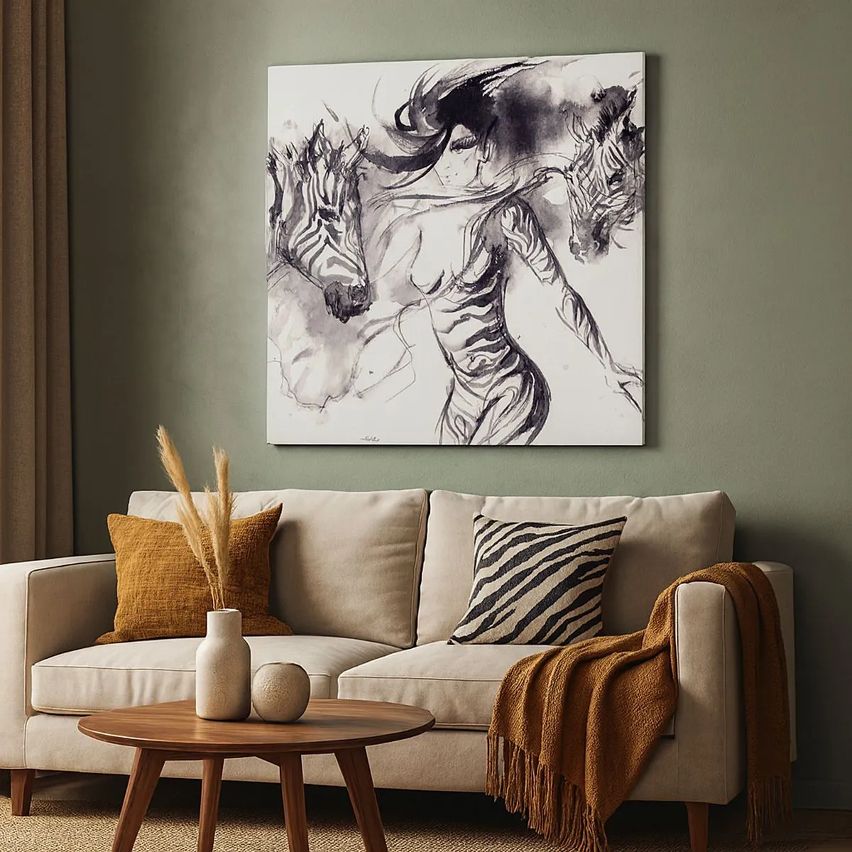 Canvas picture - Dancing With Zebras - 30x30 cm