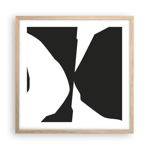 Poster in light oak frame - Positive - Negative - 50x50 cm