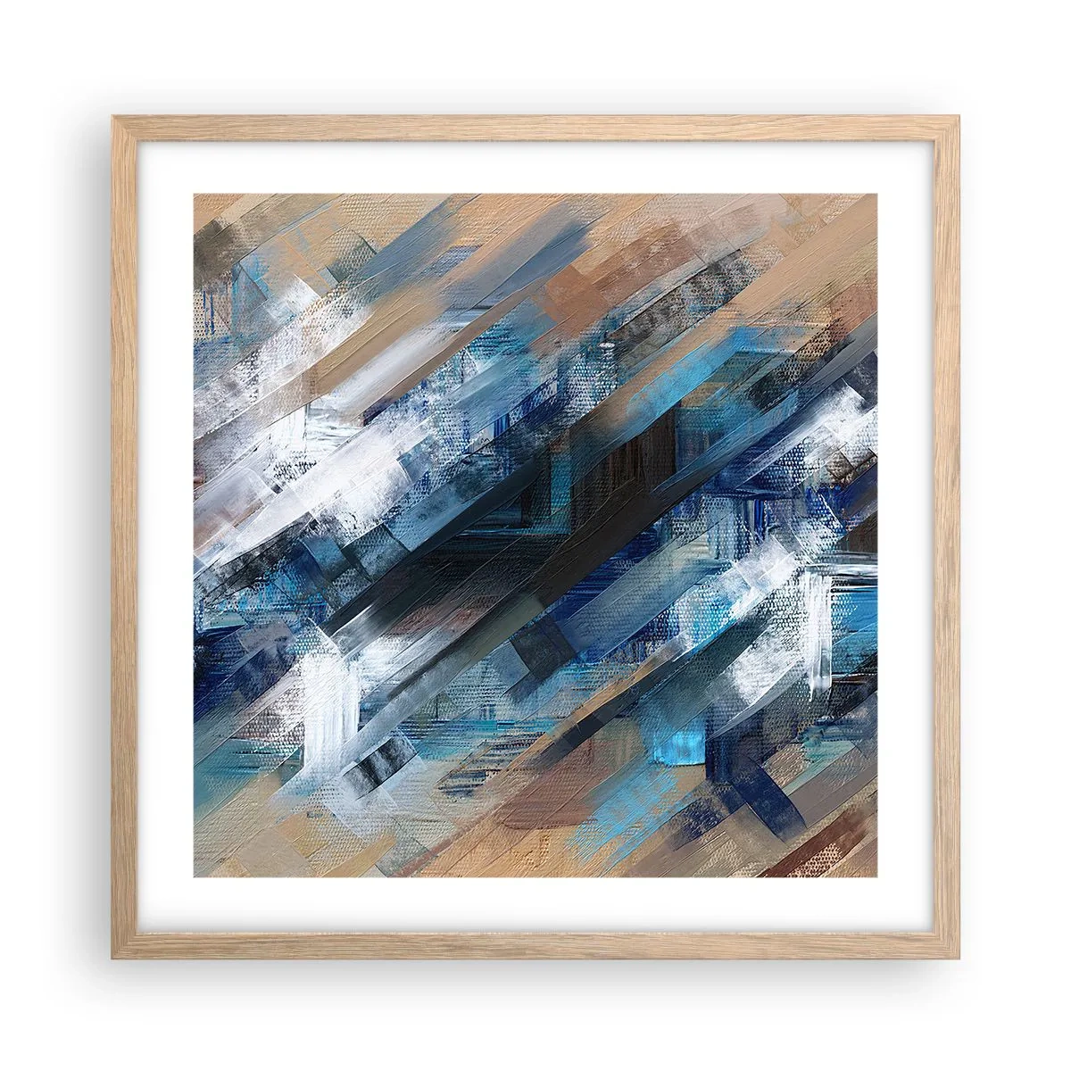 Poster in light oak frame - On the Blue Slant - 50x50 cm