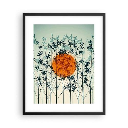 Poster in black frame - Japanese Sun - 40x50 cm