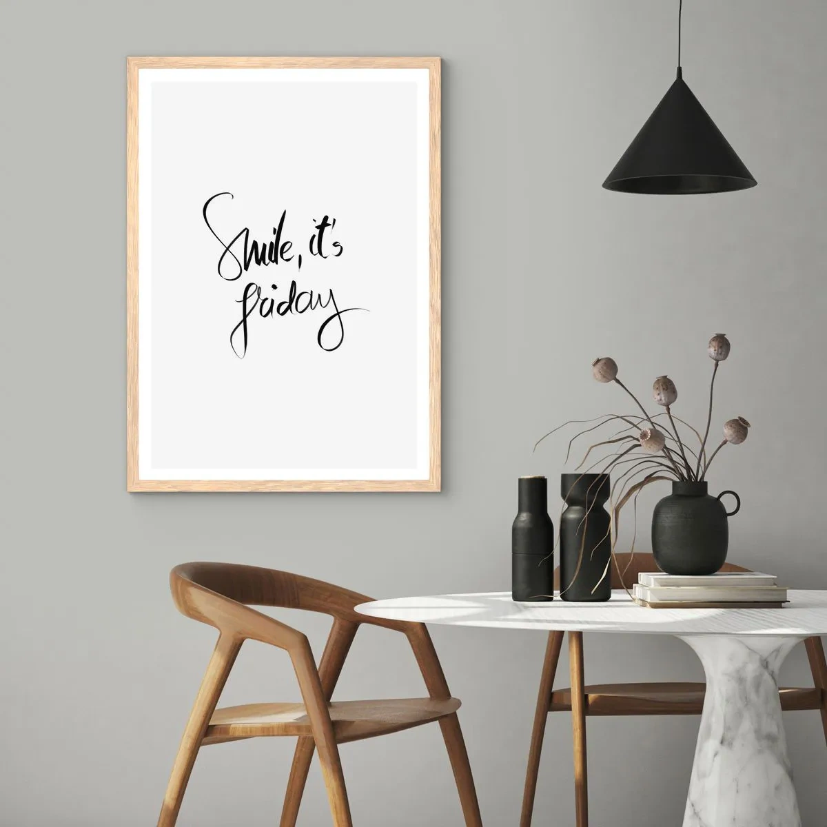 Poster in light oak frame - True Joy - 50x70 cm