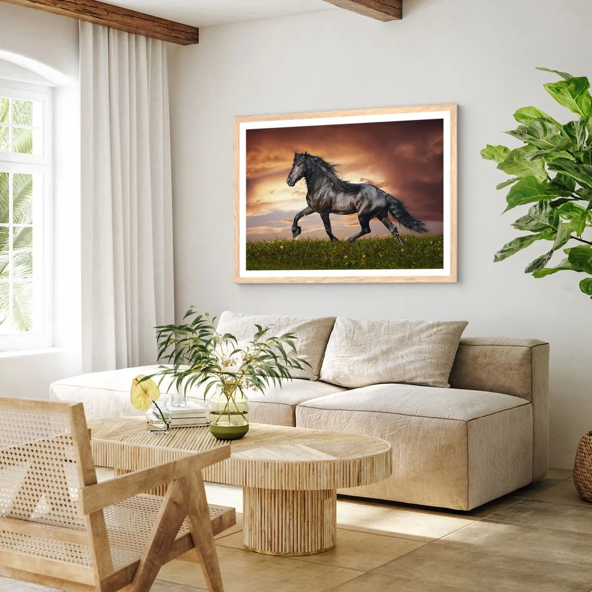 Poster in light oak frame - Black Prince - 91x61 cm