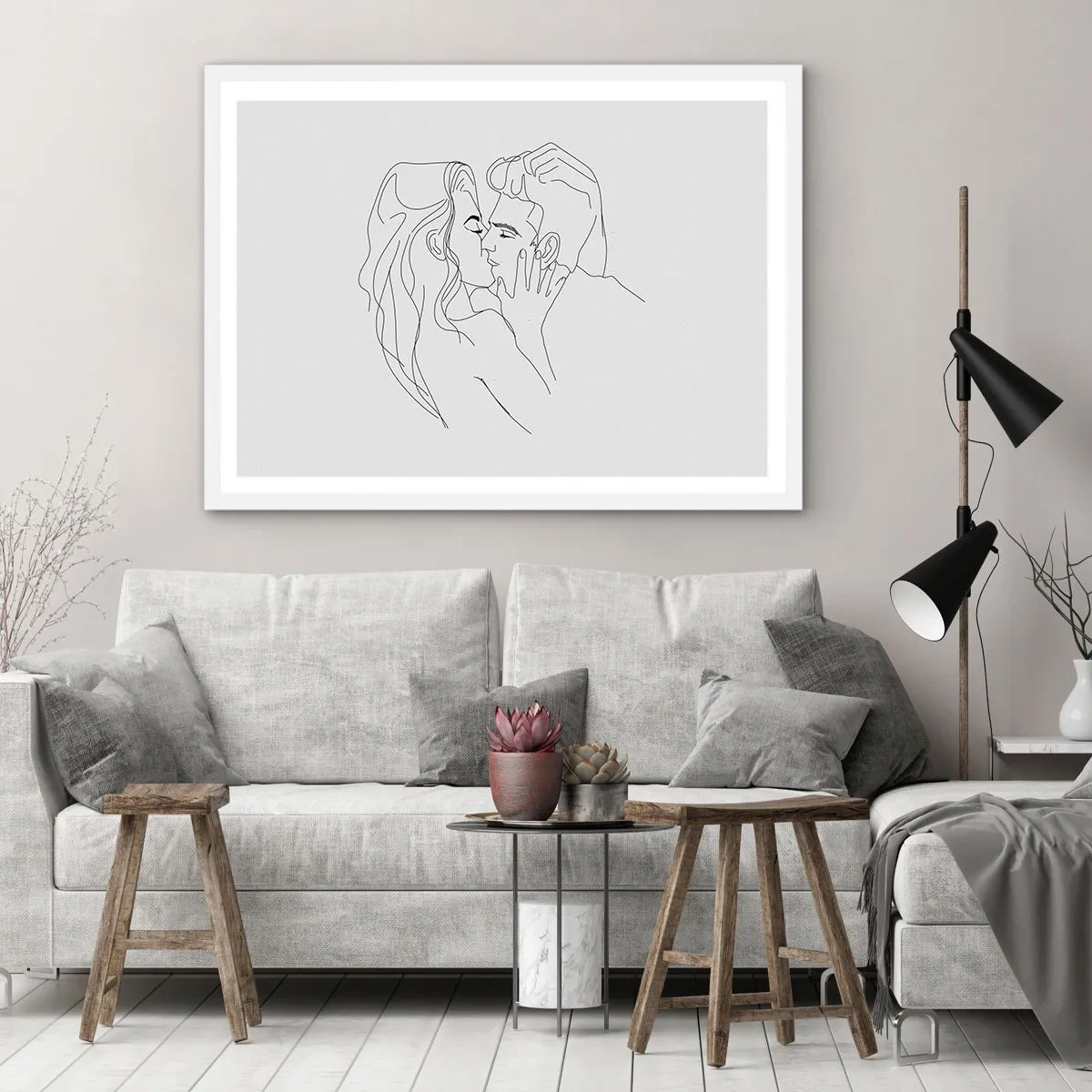 Poster in white frmae - With the Same Line - 70x50 cm