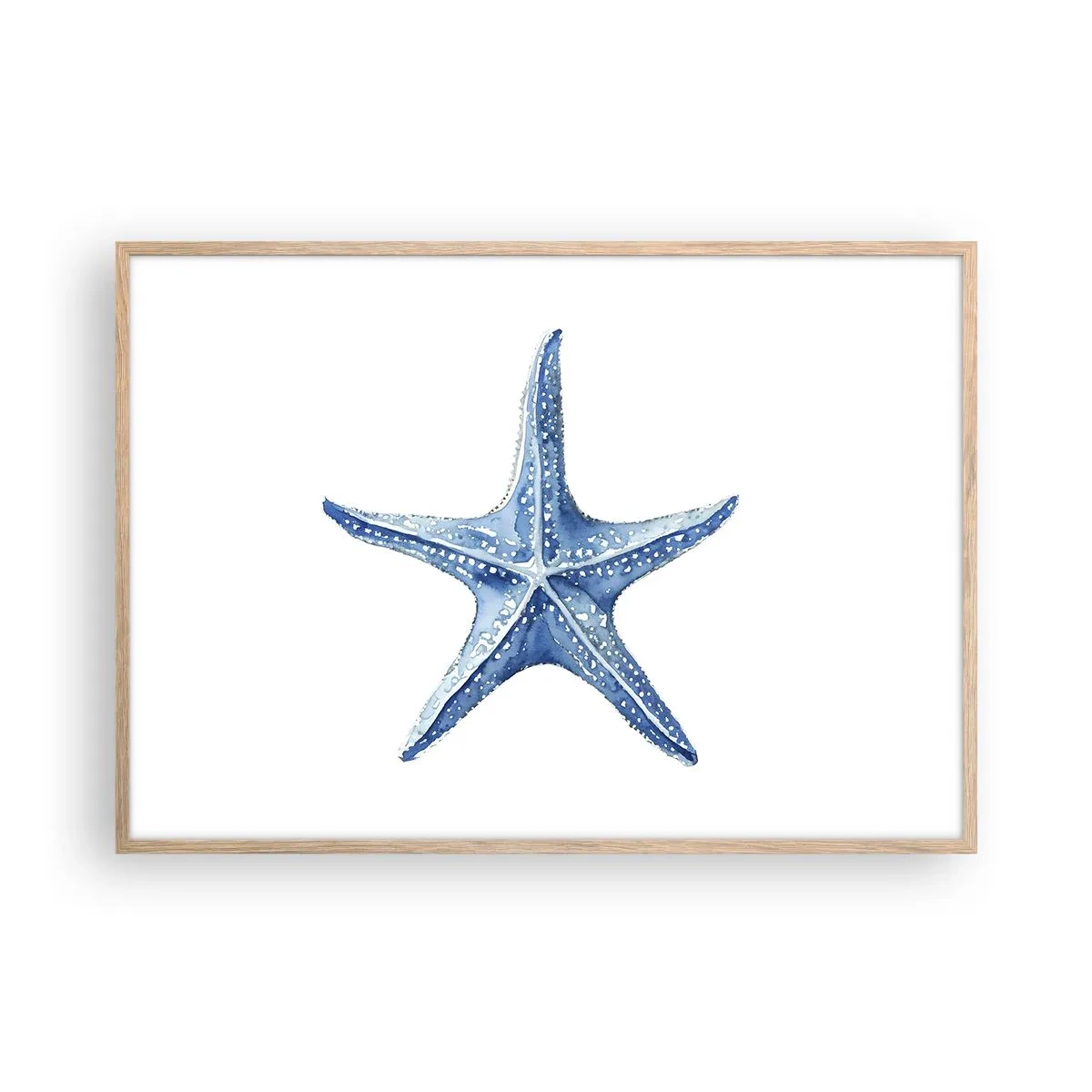 Poster in light oak frame - Sea Star - 100x70 cm