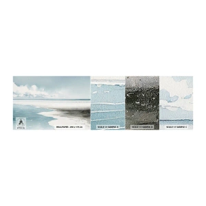 Photo Wallpaper Sample Self-Adhesive Deluxe Sticker - Gentle Tide - Coast, Beach, Composure - 100x30 cm