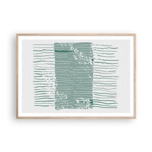 Poster in light oak frame - Sea Abstract - 100x70 cm