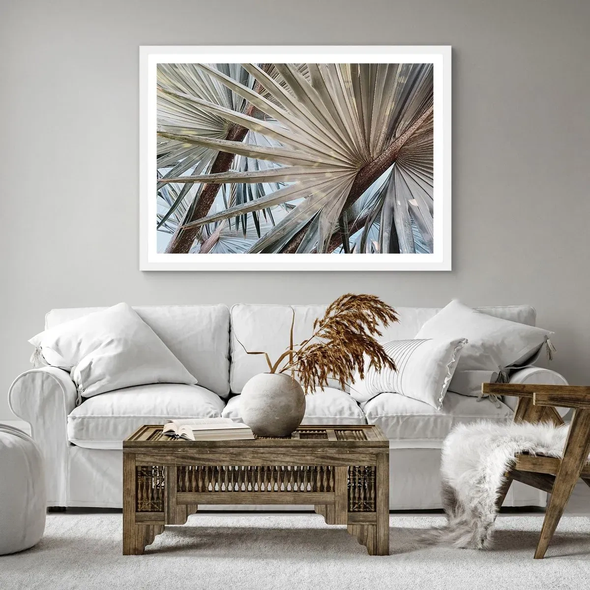 Poster in white frmae - Fans in tropics - 50x40 cm