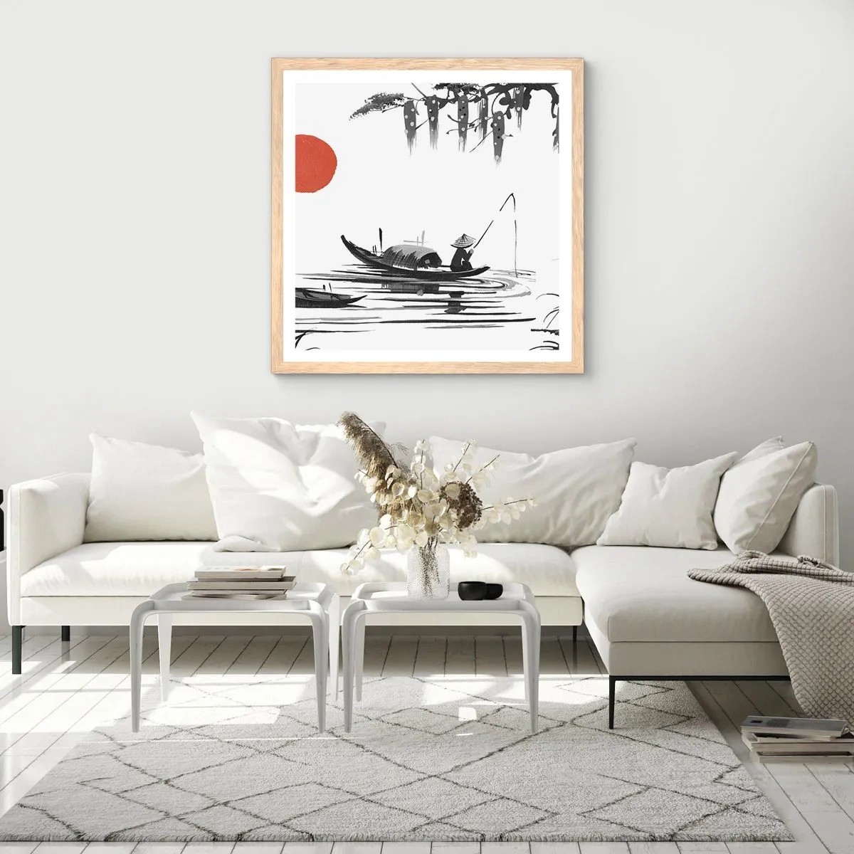 Poster in light oak frame - Asian Afternoon - 30x30 cm