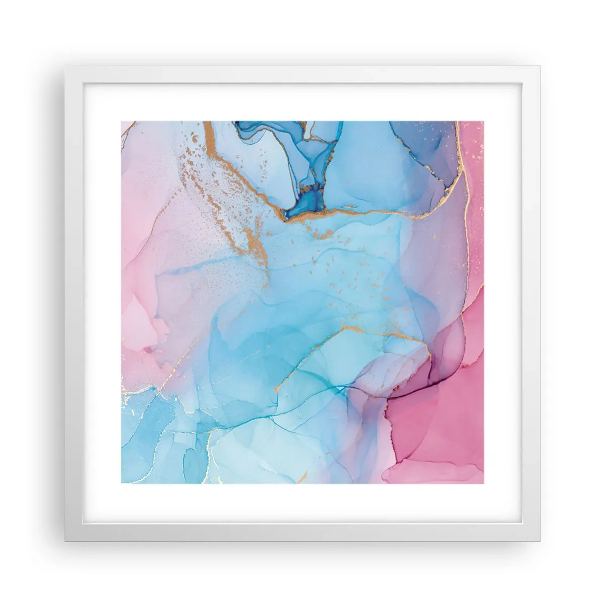 Poster in white frmae - Encounter and Permeation - 40x40 cm