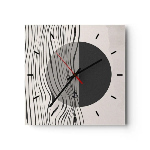 Wall clock - Clock on glass - Half Composition - 30x30 cm
