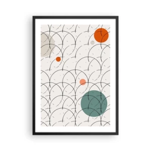 Poster in black frame - Modern geometric abstraction with colorful accents - 50x70cm - In the Spirit of Pop-art - Modern wall decoration for the living room and bedroom ARTTOR