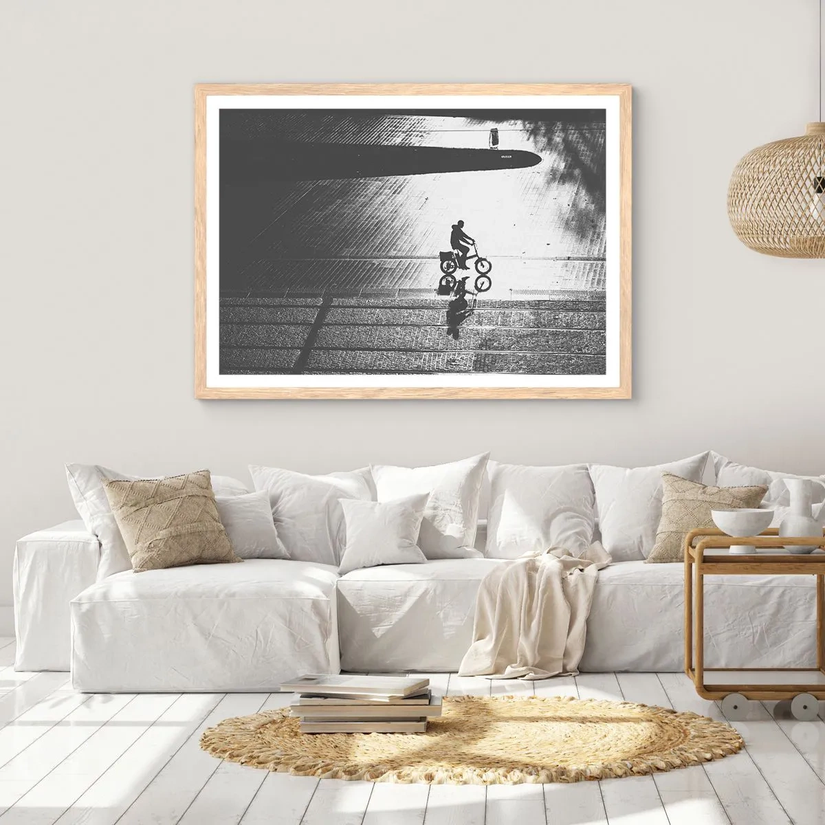 Poster in light oak frame - Straight ahead, through the City - 91x61 cm