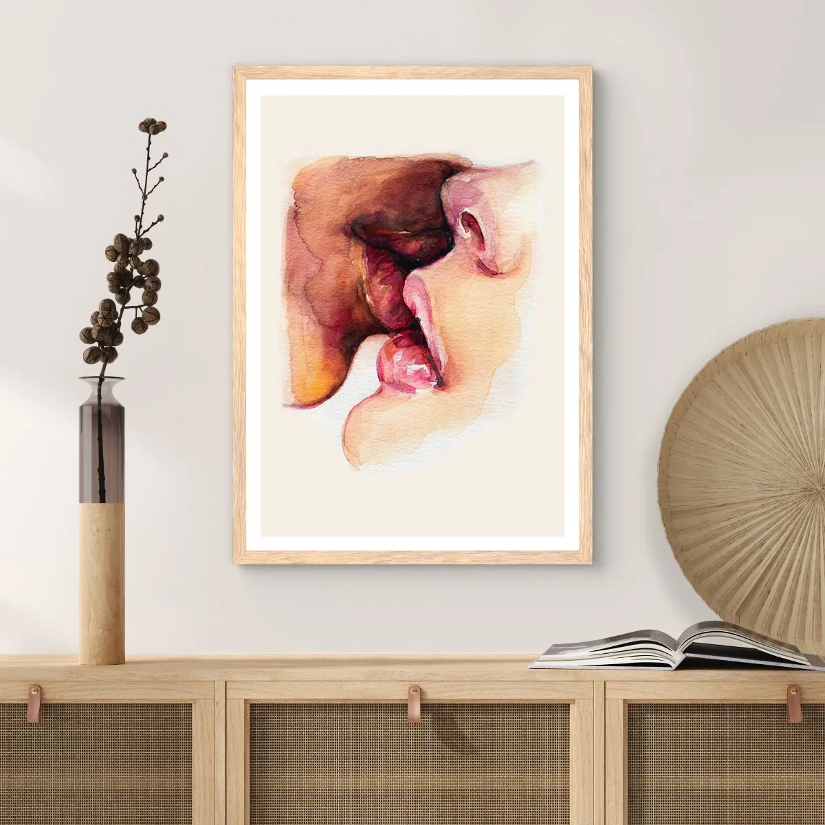 Poster in light oak frame - Like Night and Day, Earth and Heaven - 61x91 cm