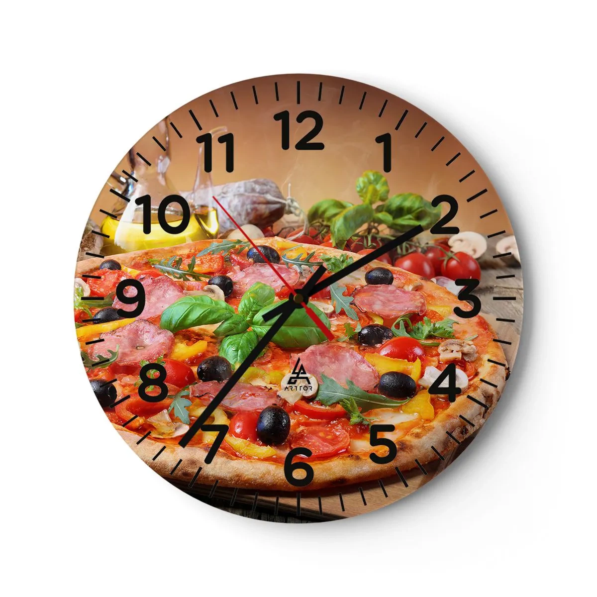 Wall clock - Clock on glass - With a Real Italian Flavouring - 30x30 cm