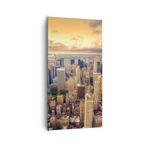 Canvas picture - Metropolis in Gold - 65x120 cm