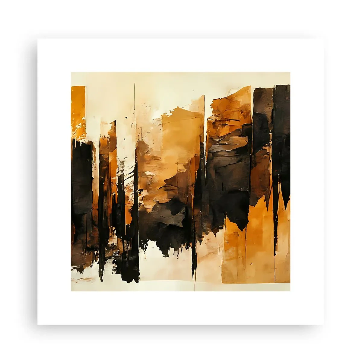 Poster - Harmony of Black and Gold - 30x30 cm