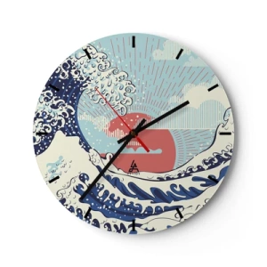 Wall clock - Clock on glass - From Japanese Inspirations - 40x40 cm