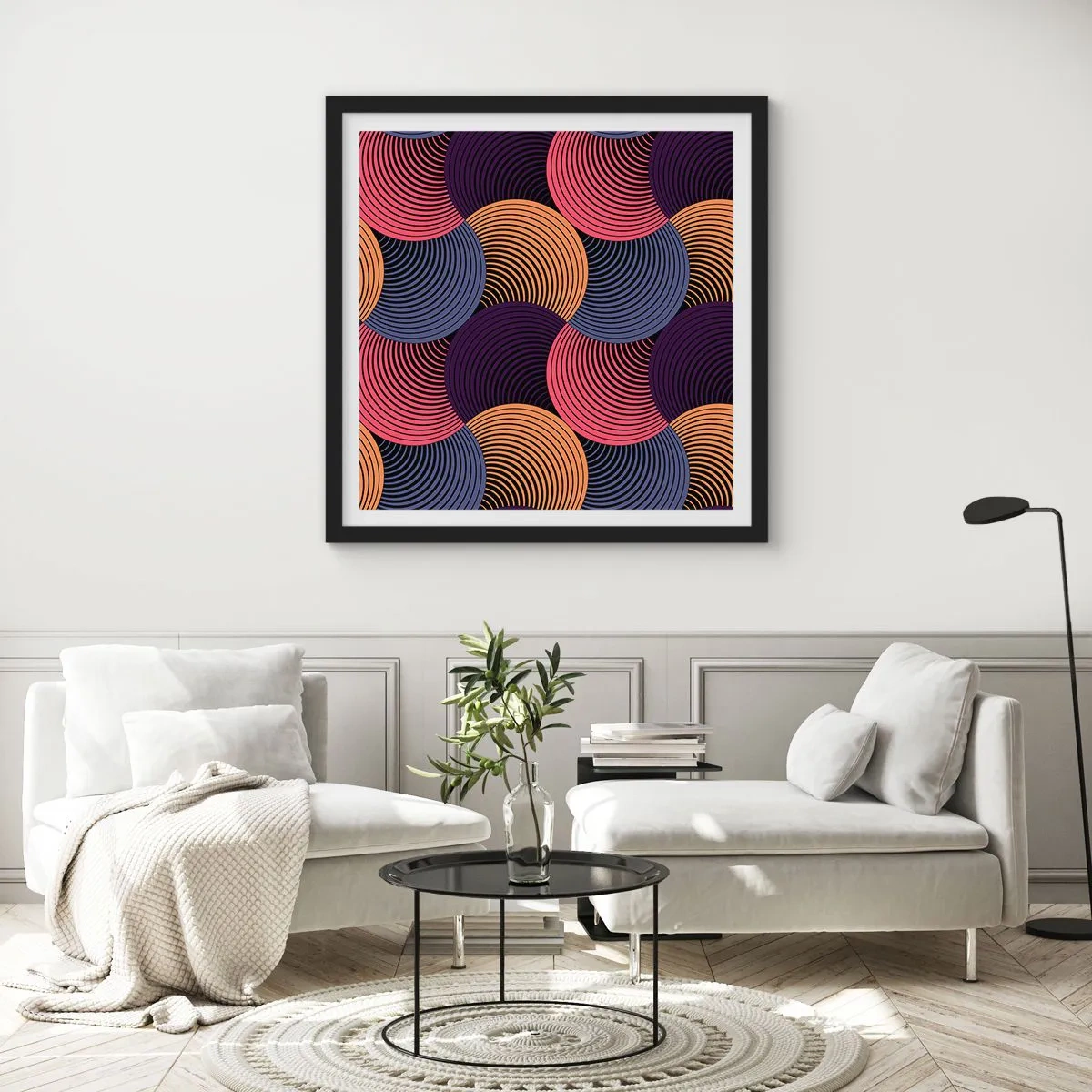 Poster in black frame - In a Circular Rhythm - 50x50 cm