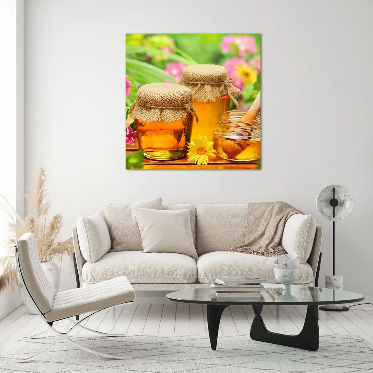 Glass picture - Sweet and Flowery - 60x60 cm