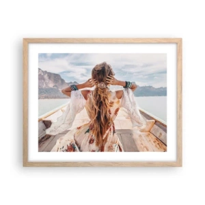 Poster in light oak frame - On the Way to Happiness - 50x40 cm