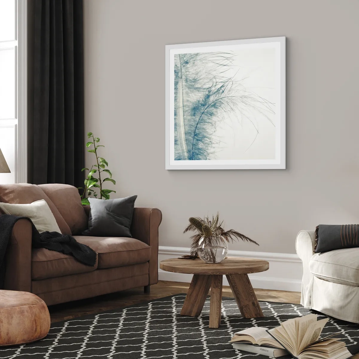 Poster in white frmae - Whisper of Nature - 60x60 cm