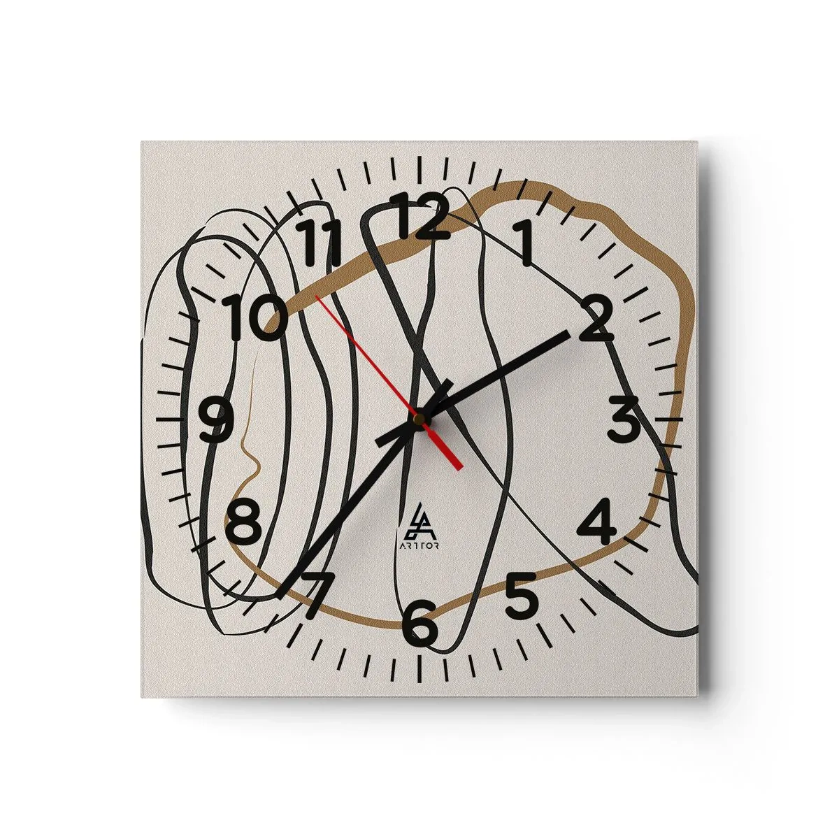 Wall clock - Clock on glass - Composition - Dance of Possession - 30x30 cm