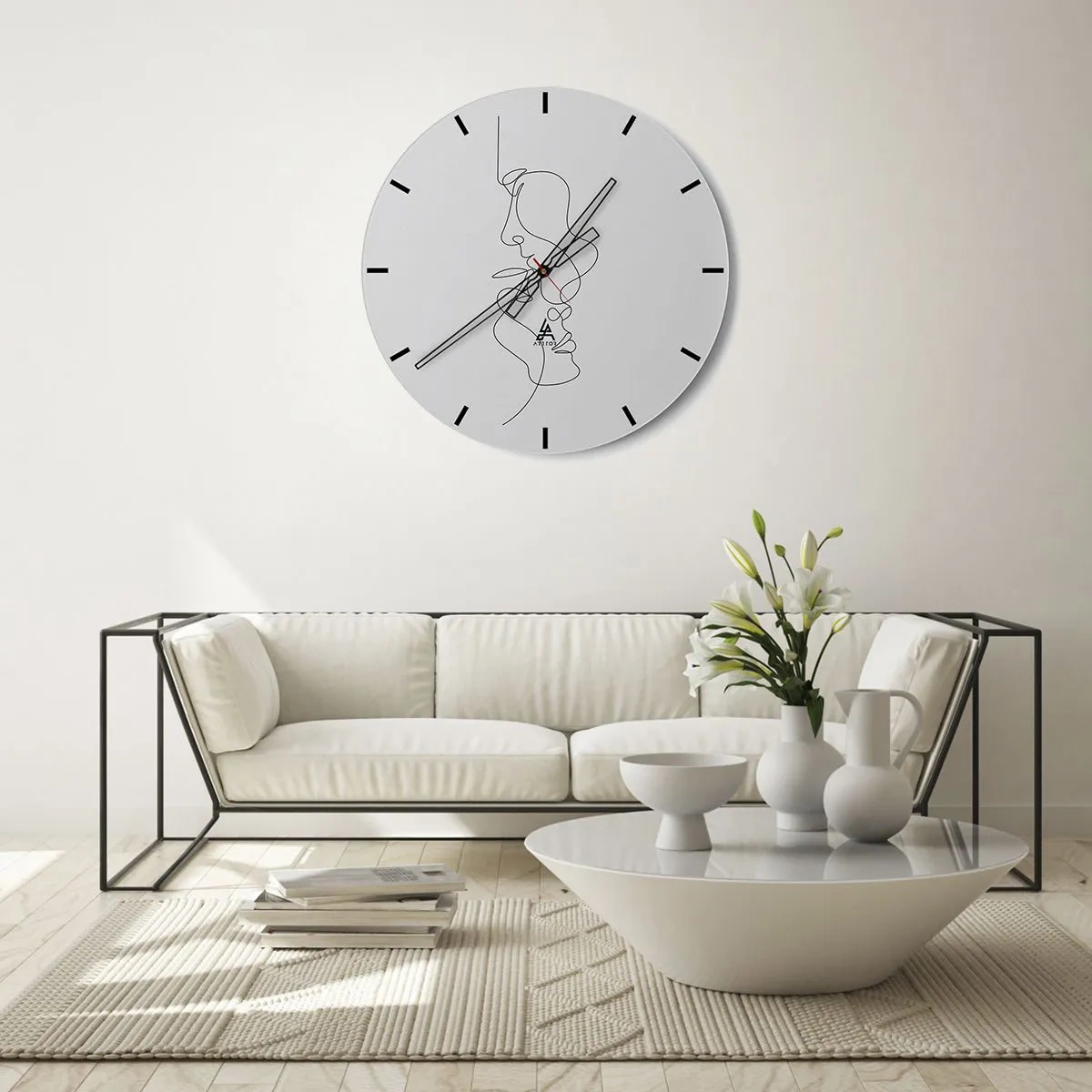 Wall clock - Clock on glass - Ardour of Desires - 40x40 cm
