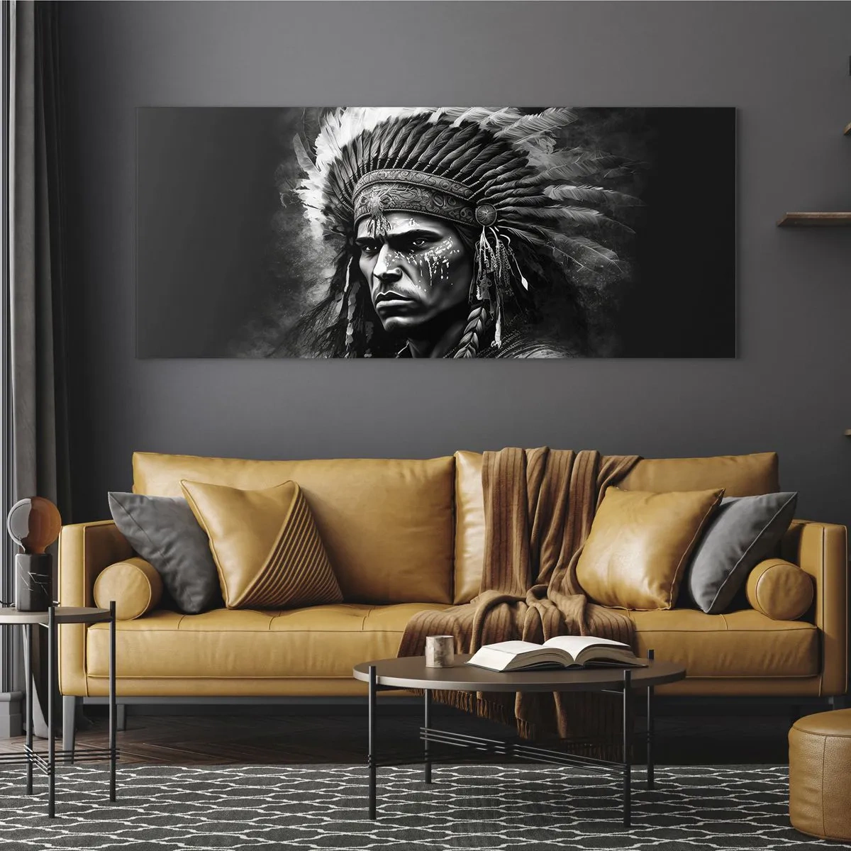 Glass picture - Chief and Warrior - 100x40 cm