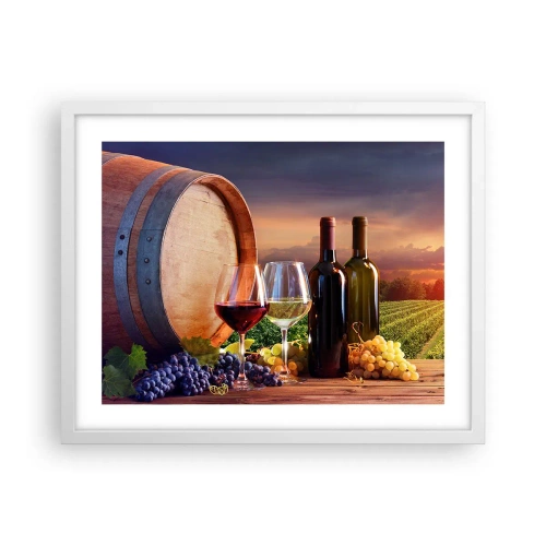 Poster in white frmae - Here Life Is Full of Flavour - 50x40 cm