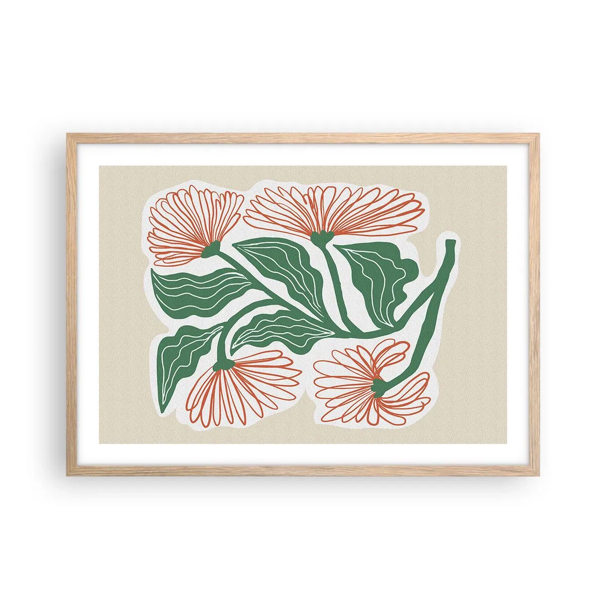 Poster in light oak frame - Folk and Modern - 70x50 cm