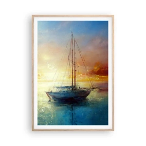 Poster in light oak frame - In a Golden Bay - 70x100 cm