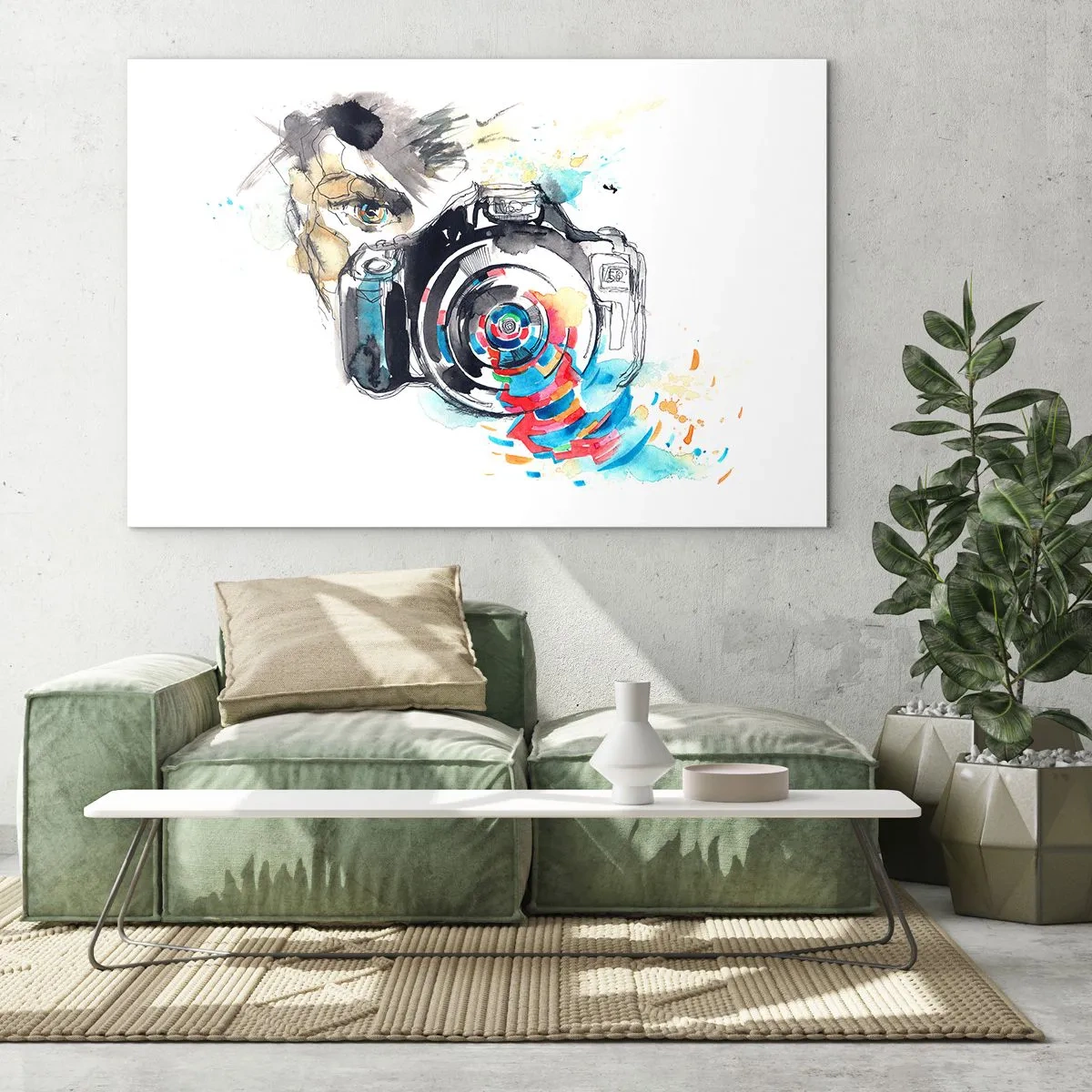 Glass picture - In the Eye of the Lens - 100x70 cm