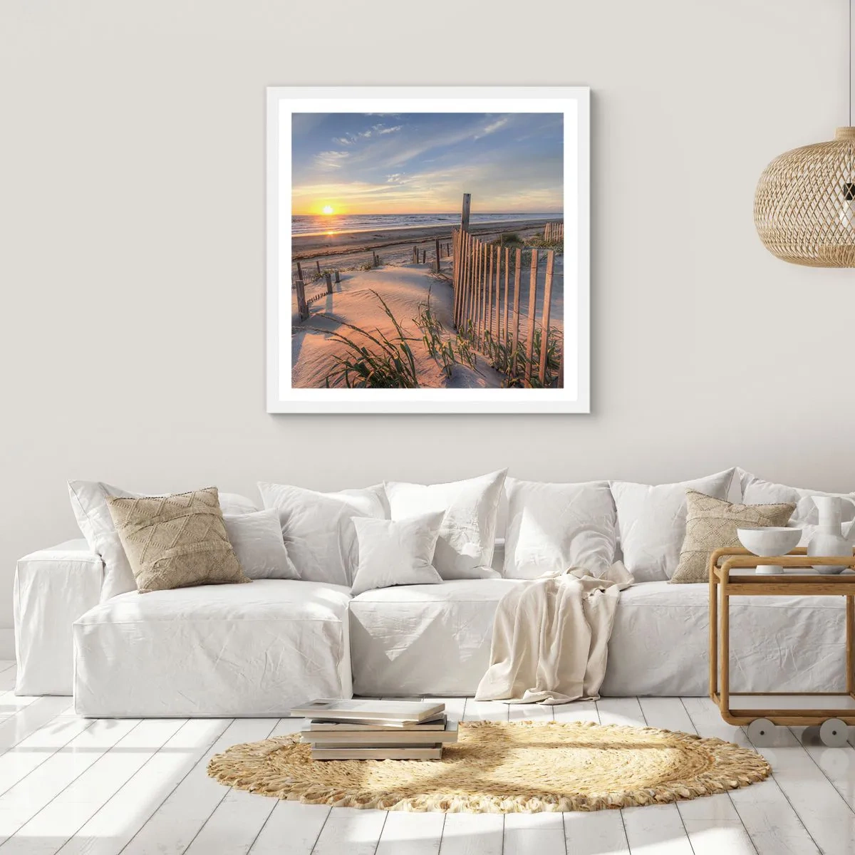 Poster in white frmae - Light and Shade of the Wind - 60x60 cm