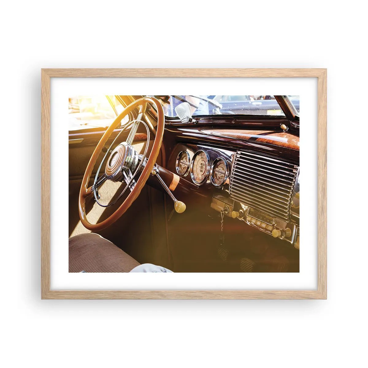 Poster in light oak frame - Breath of Luxury form the Past - 50x40 cm