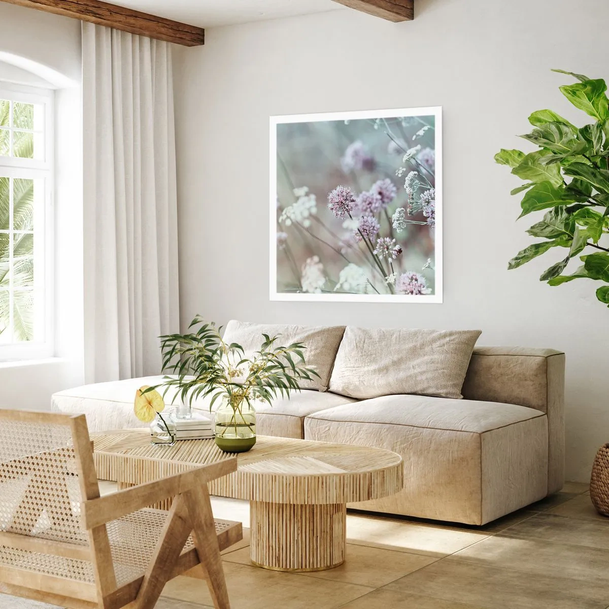Poster - Sweet Filigrees of Herbs - 60x60 cm