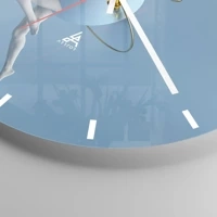 Clock face with lines