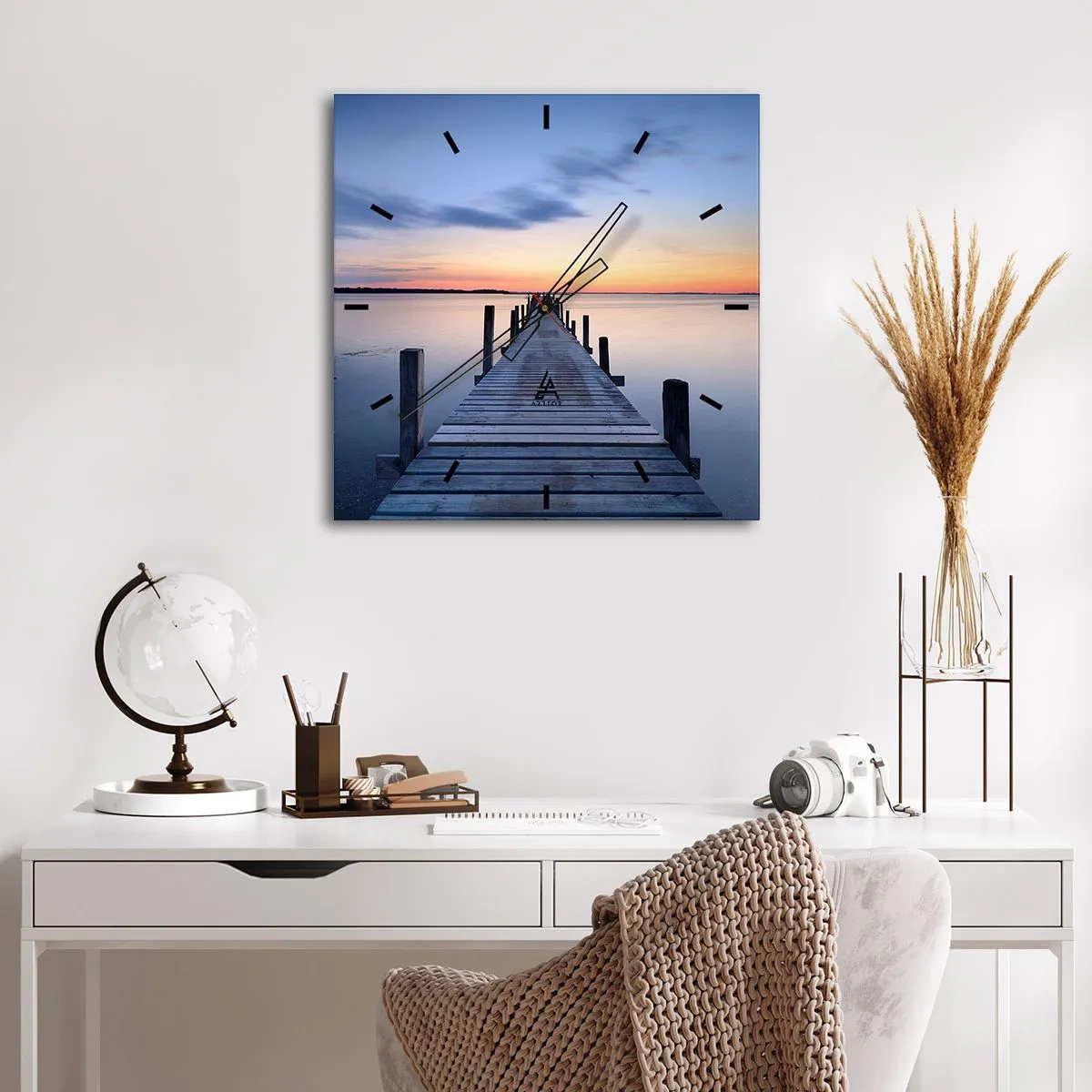 Wall clock - Clock on glass - Calm of a Quiet Dusk - 30x30 cm