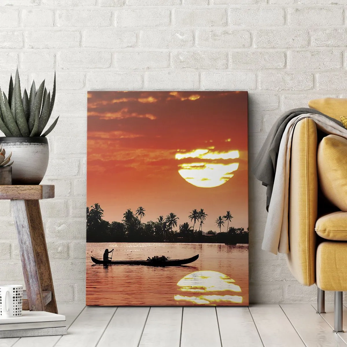Canvas picture - Peace of the Tropics at Sunset - 45x80 cm