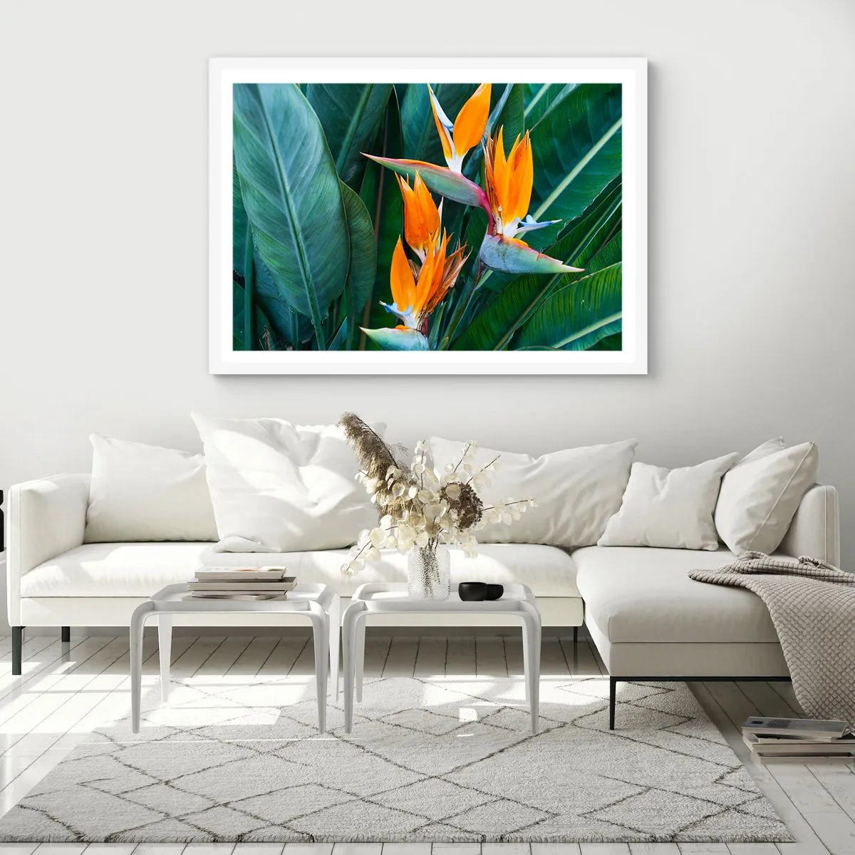 Poster in white frmae - Is It a Flower or a Bird? - 100x70 cm