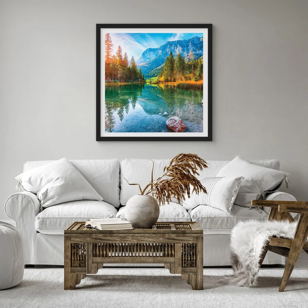 Poster in black frame - Mellow Autumn - 60x60 cm