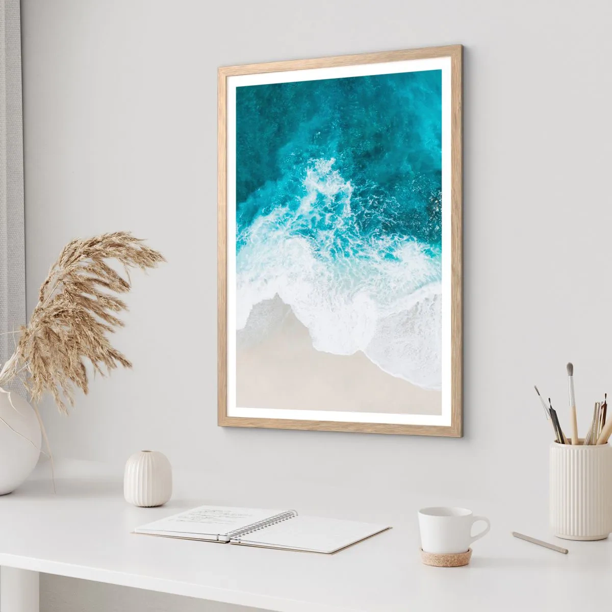 Poster in light oak frame - Natural Caress - 61x91 cm