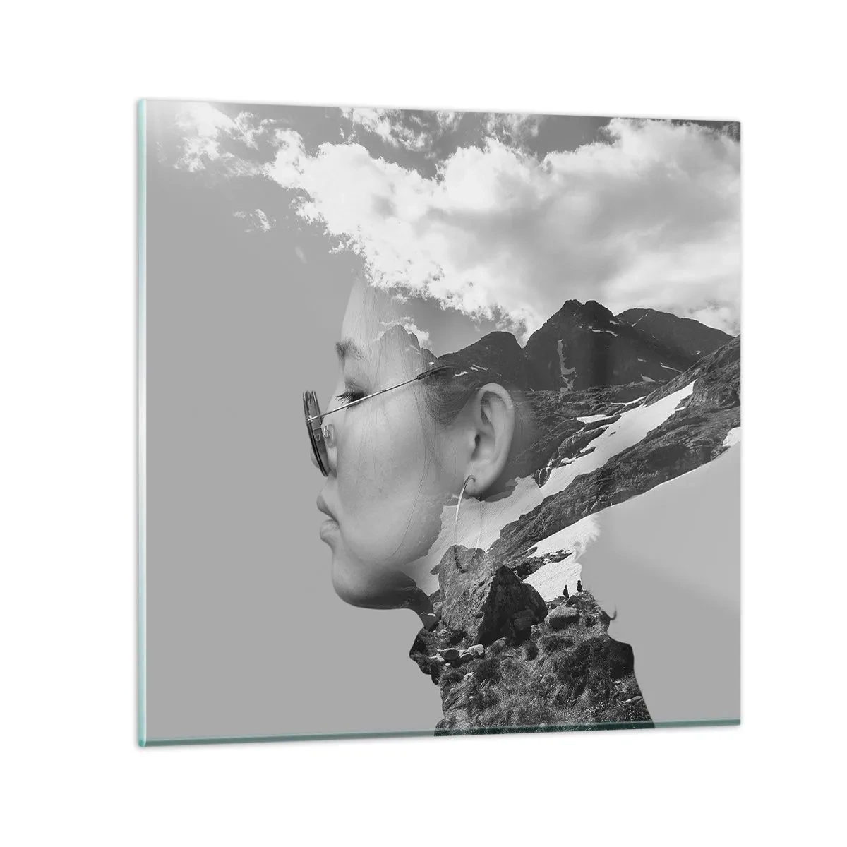 Glass picture - Cloudy Portrait - 30x30 cm