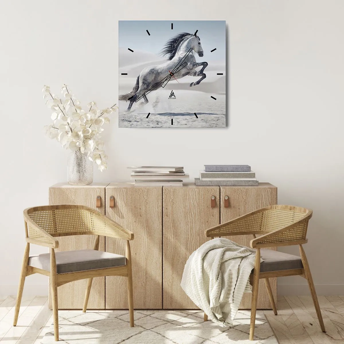 Wall clock - Clock on glass - Arabic Prince - 40x40 cm