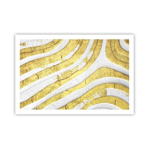 Poster - Composition in White and Gold - 91x61 cm